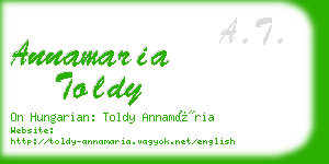 annamaria toldy business card